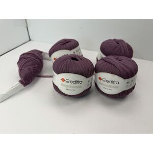 Gedifra Velato Yarn Aran Weight Lot Of 4+ Ribbon Yarn Purple Nylon Cotton Blend